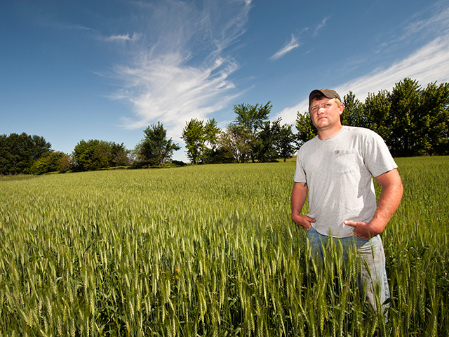 From soldier to farmer, Tyler Albers, of Waverly, Iowa, got his start in agriculture by renting acres from his uncle and focusing on the locally grown food market, including milling his own wheat. (Progressive Farmer file photo by Mark Tade)